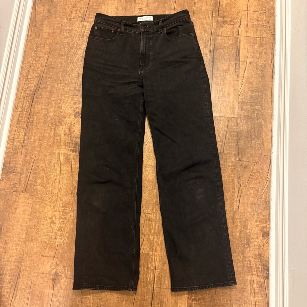 Abercrombie & Fitch Women Black 90’s Relaxed High Rise Straight Jeans - Size 29